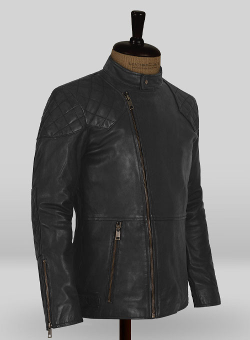 Soft Rich Black Washed & Wax Leather Jacket #613