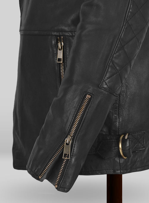 Soft Rich Black Washed & Wax Leather Jacket #613