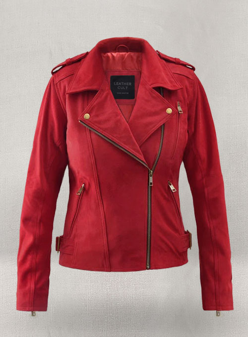 Soft Lava Red Suede Leather Jacket # 267