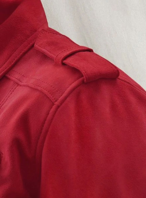 Soft Lava Red Suede Leather Jacket # 267