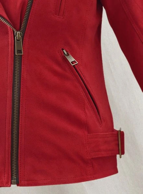 Soft Lava Red Suede Leather Jacket # 267