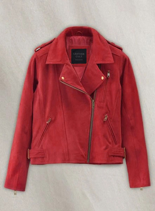Soft Lava Red Suede Leather Jacket # 267