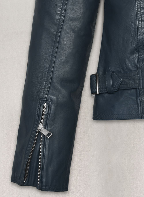 Soft Winsor Blue Washed & Wax Leather Jacket # 267