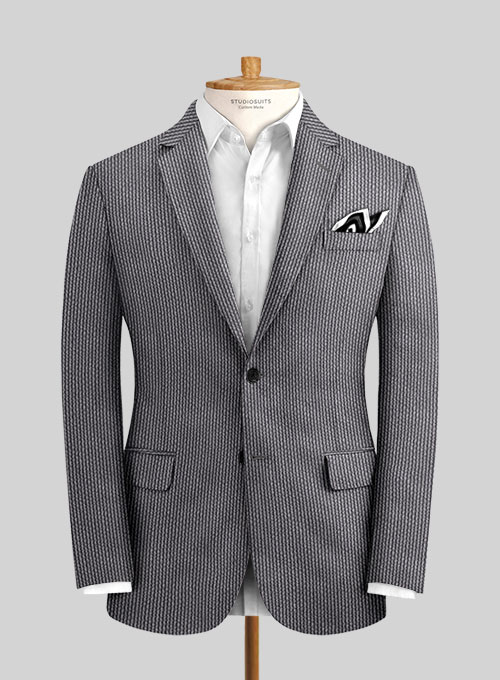Solbiati Gray Blue Seersucker Jacket