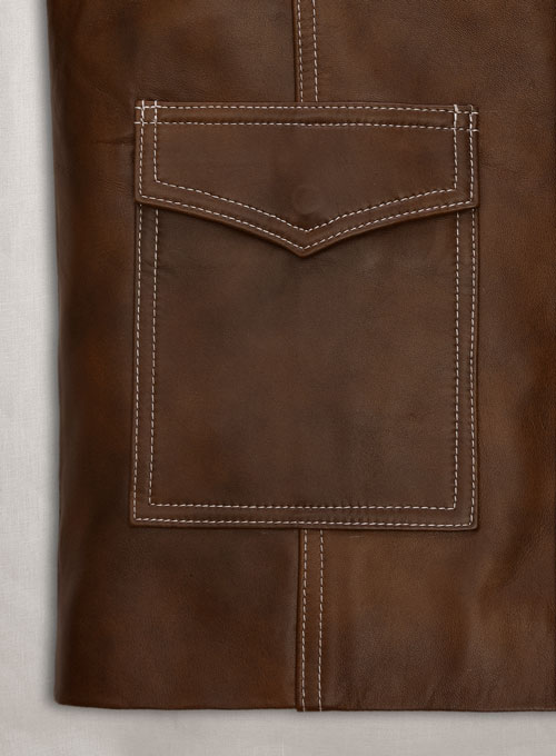 Spanish Brown Brad Pitt Fight Club Leather Jacket
