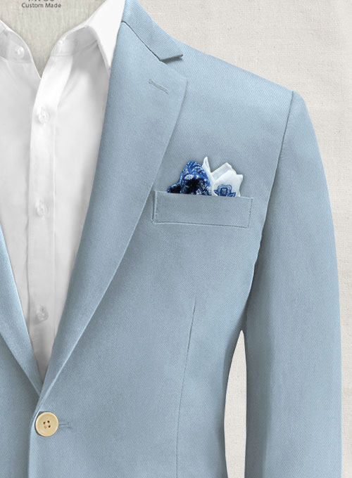 Stretch Summer Weight Steel Blue Chino Jacket