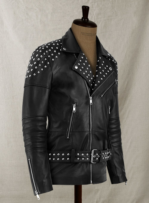 Studded Biker Leather Jacket