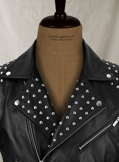 Studded Biker Leather Jacket