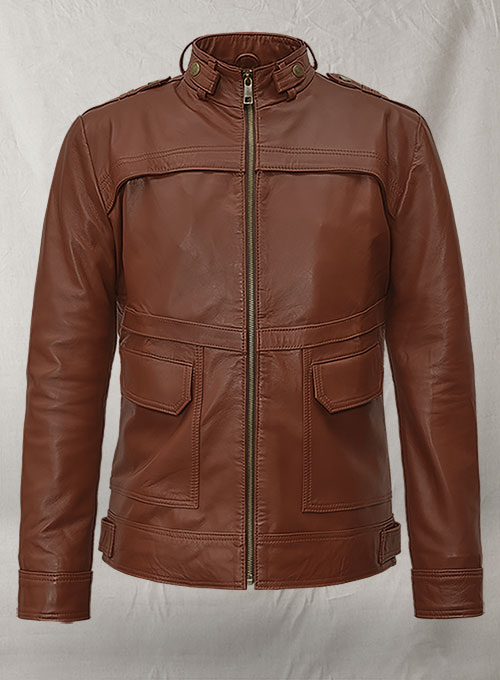 Tan Brown Leather Jacket # 602