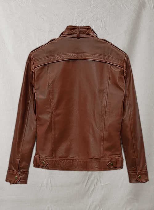 Tan Brown Leather Jacket # 602