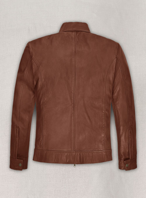 Tan Brown Washed & Wax Taylor Lautner Leather Jacket