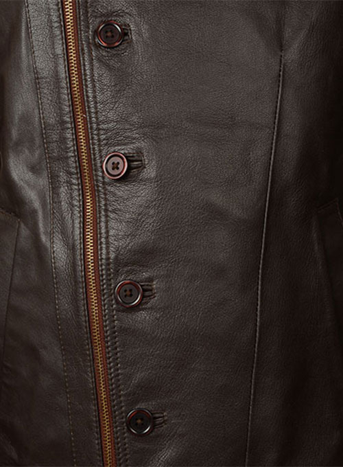Thick Goat Dk Brown Leather Jacket # 609