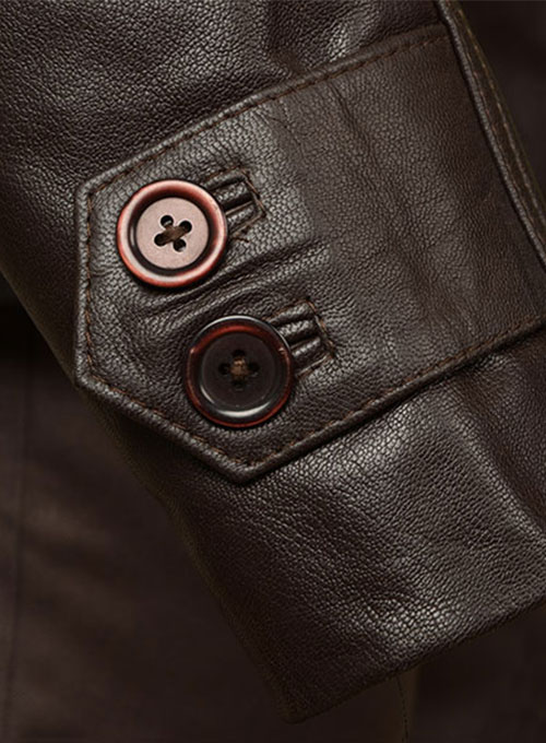 Thick Goat Dk Brown Leather Jacket # 609