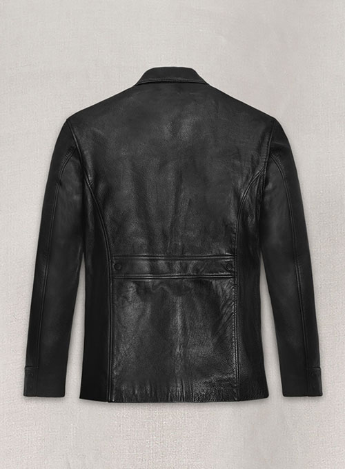 Thick Goat Black Washed and Wax Johnny Depp Leather Jacket #3