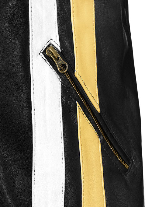 Thick Black Leather Jacket # 97 - Click Image to Close