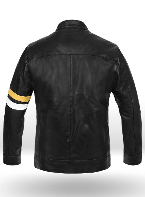 Thick Black Leather Jacket # 97