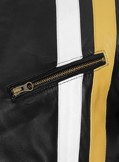 Thick Black Leather Jacket # 97