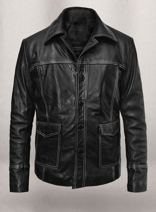 Thick Goat Black Brad Pitt Fight Club Leather Jacket