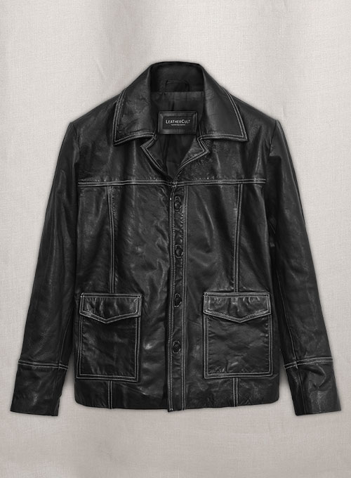 Thick Goat Black Brad Pitt Fight Club Leather Jacket