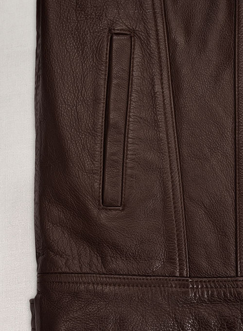Thick Goat Brown Washed & Wax Tom Holland Leather Jacket