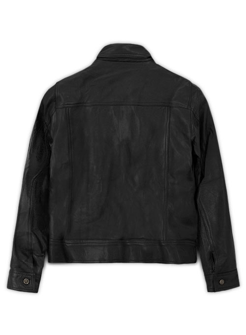 Thick Black Leather Jacket #515 - 38 Female