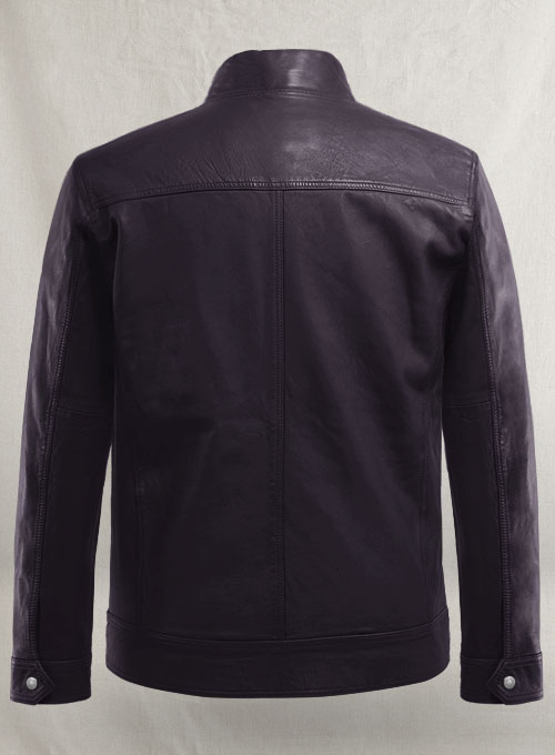 Thunder Storm Purple Biker Leather Jacket