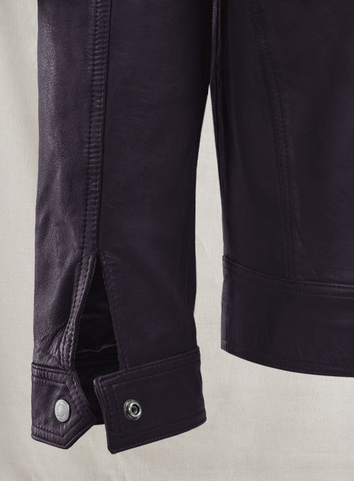 Thunder Storm Purple Biker Leather Jacket