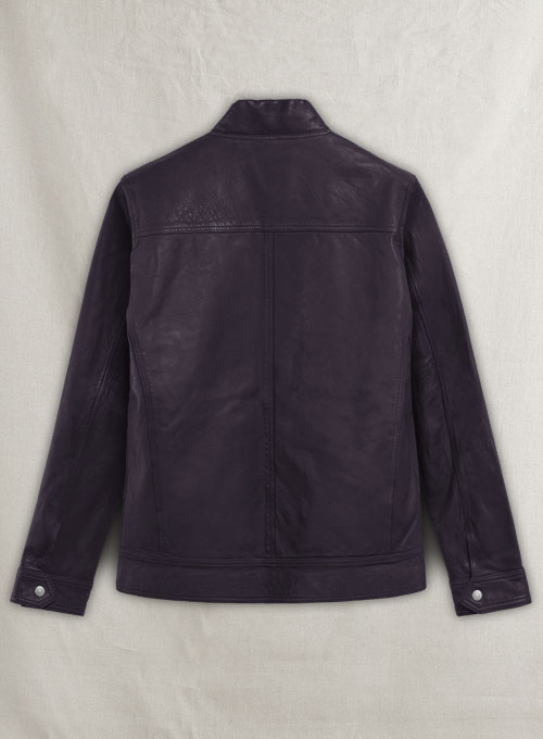 Thunder Storm Purple Biker Leather Jacket