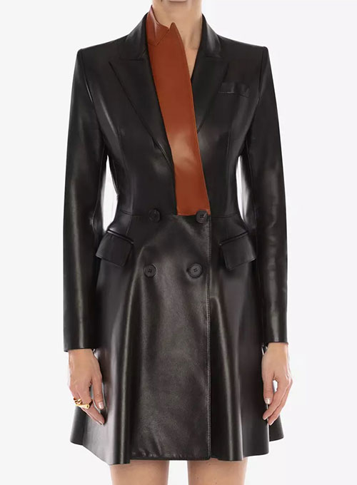Turk Lapel Leather Trench Coat Turk Lapel Leather Trench Coat