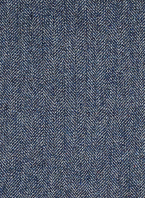 Vintage Herringbone Blue Tweed Jacket - Click Image to Close