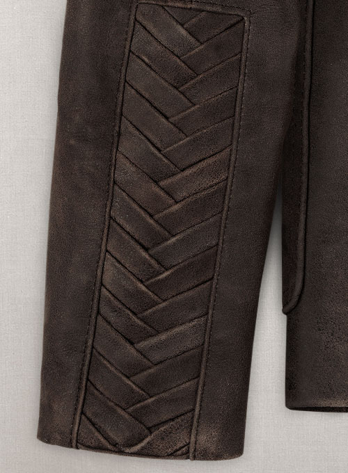Vintage Brown Grain Eva Mendes Ghost Rider Leather Blazer