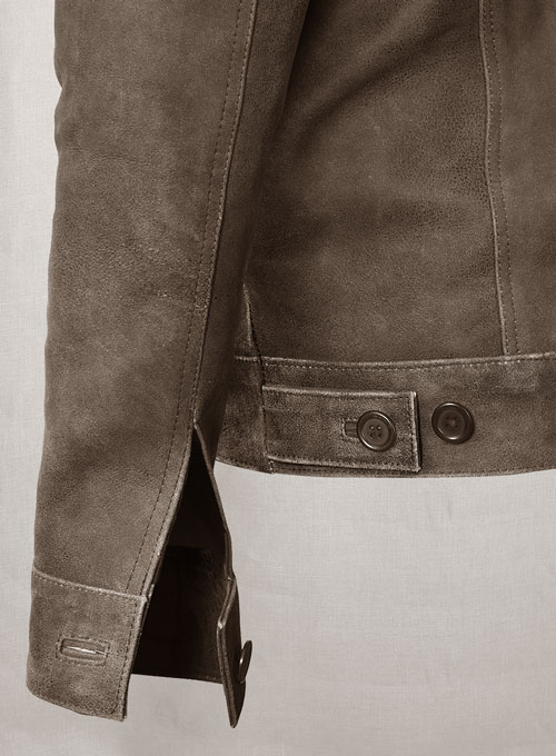 Vintage Gravel Brown Ryan Reynolds Leather Jacket #3