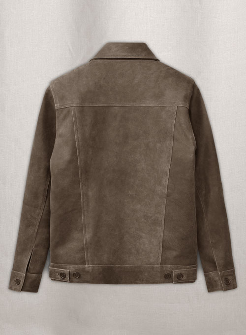 Vintage Gravel Brown Ryan Reynolds Leather Jacket #3
