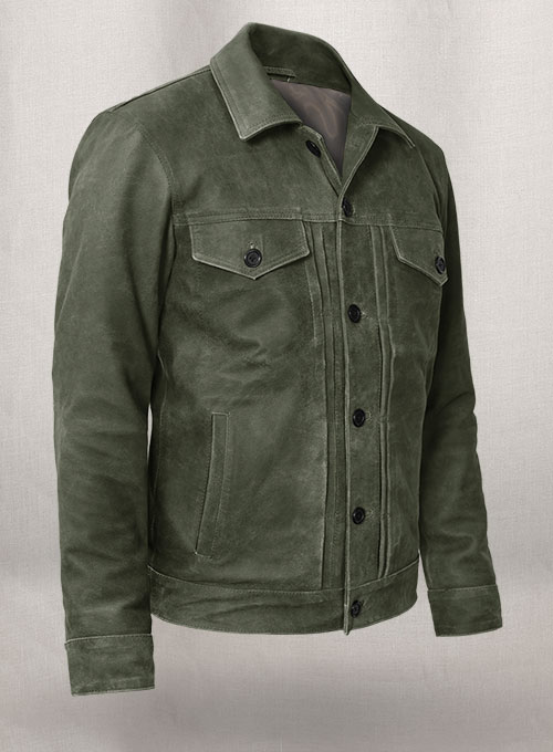 Vintage Italian Olive Ryan Reynolds Leather Jacket #3