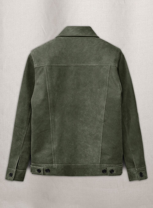 Vintage Italian Olive Ryan Reynolds Leather Jacket #3
