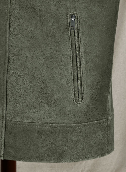 Vintage Italian Olive Taylor Lautner Leather Jacket