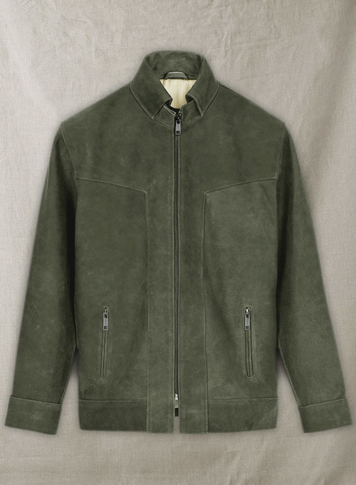 Vintage Italian Olive Taylor Lautner Leather Jacket