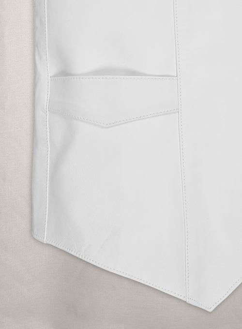 White Leather Vest # 306