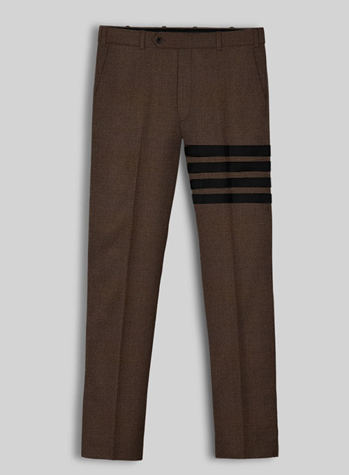 Worsted Brown Wool Black Bar Jacket