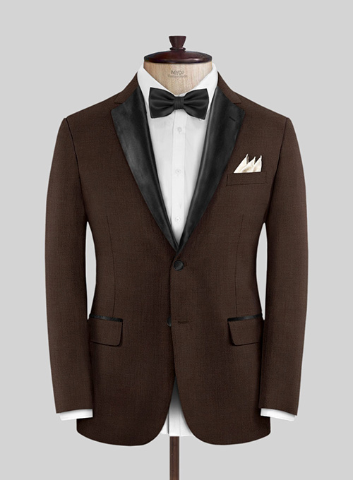 Worsted Brown Wool Tuxedo Jacket