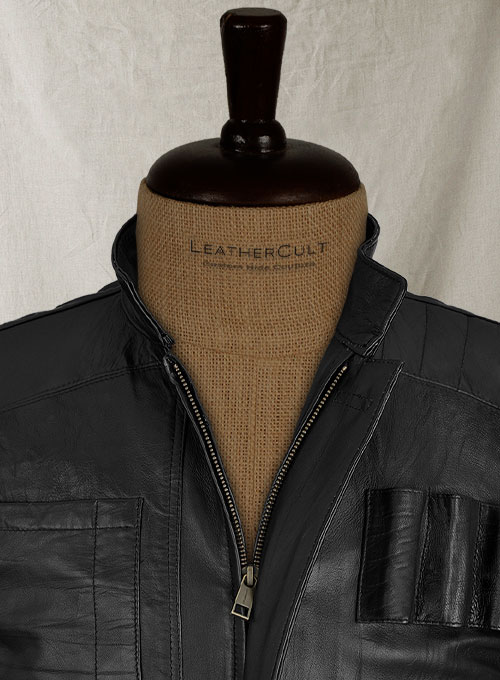 Wrinkled Black Harrison Ford Star Wars Leather Jacket