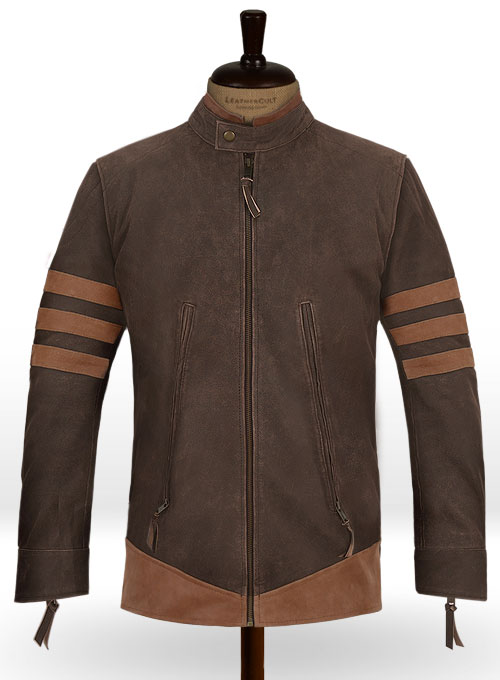 X - Men Origins Wolverine Leather Jacket - Click Image to Close