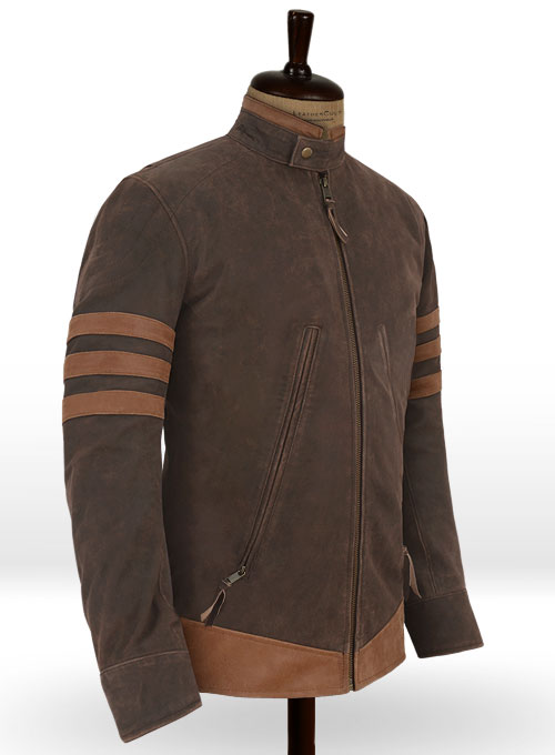 X - Men Origins Wolverine Leather Jacket - Click Image to Close