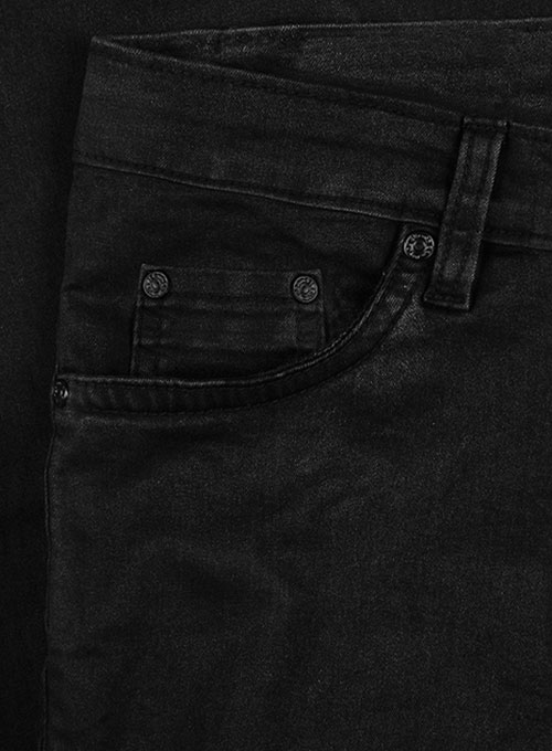 Black Body Hugger Stretch Jeans - Hard Wash - Black Thread