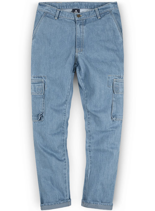 blue jeans with cargo pockets