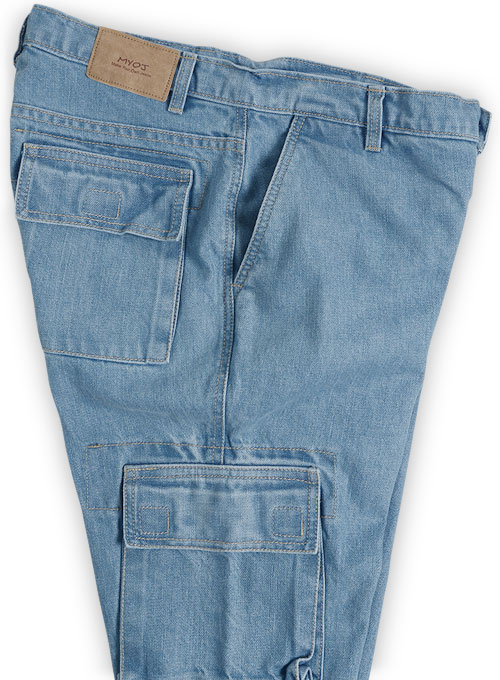 blue jeans with cargo pockets