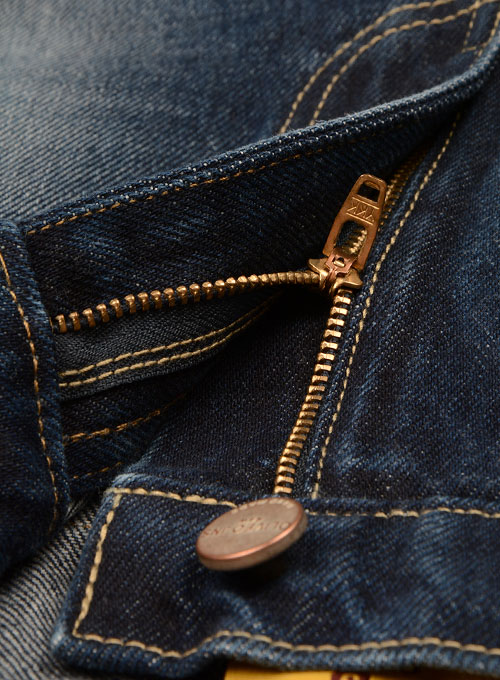 Classic Heavy Blue Hard Wash Whisker Jeans - Click Image to Close