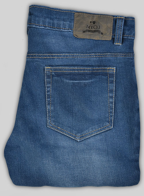 Cove Blue Stretch Stone Wash Whisker Jeans