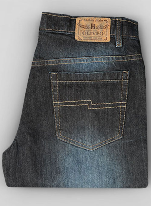 Deadly Dark Blue Hard Washed Jeans Scrape Whisked - Look # 320