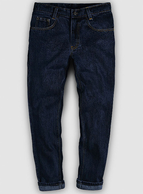 Dark Blue 14.5oz Heavy Denim Jeans - Hard Wash